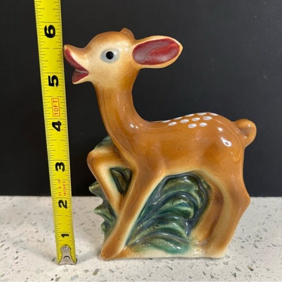 Vintage SHAFFORD Deer Planter Bambi Hand Painted Decorated Vase Japan MCM - Picture 7 of 11